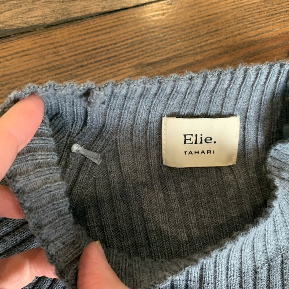 ELIE TAHARI • ribbed sweater top cashmere blend modern chic quiet luxury muted - Picture 9 of 16